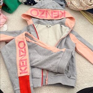 Kenzo Kids Gray and Peach Hoodie Set